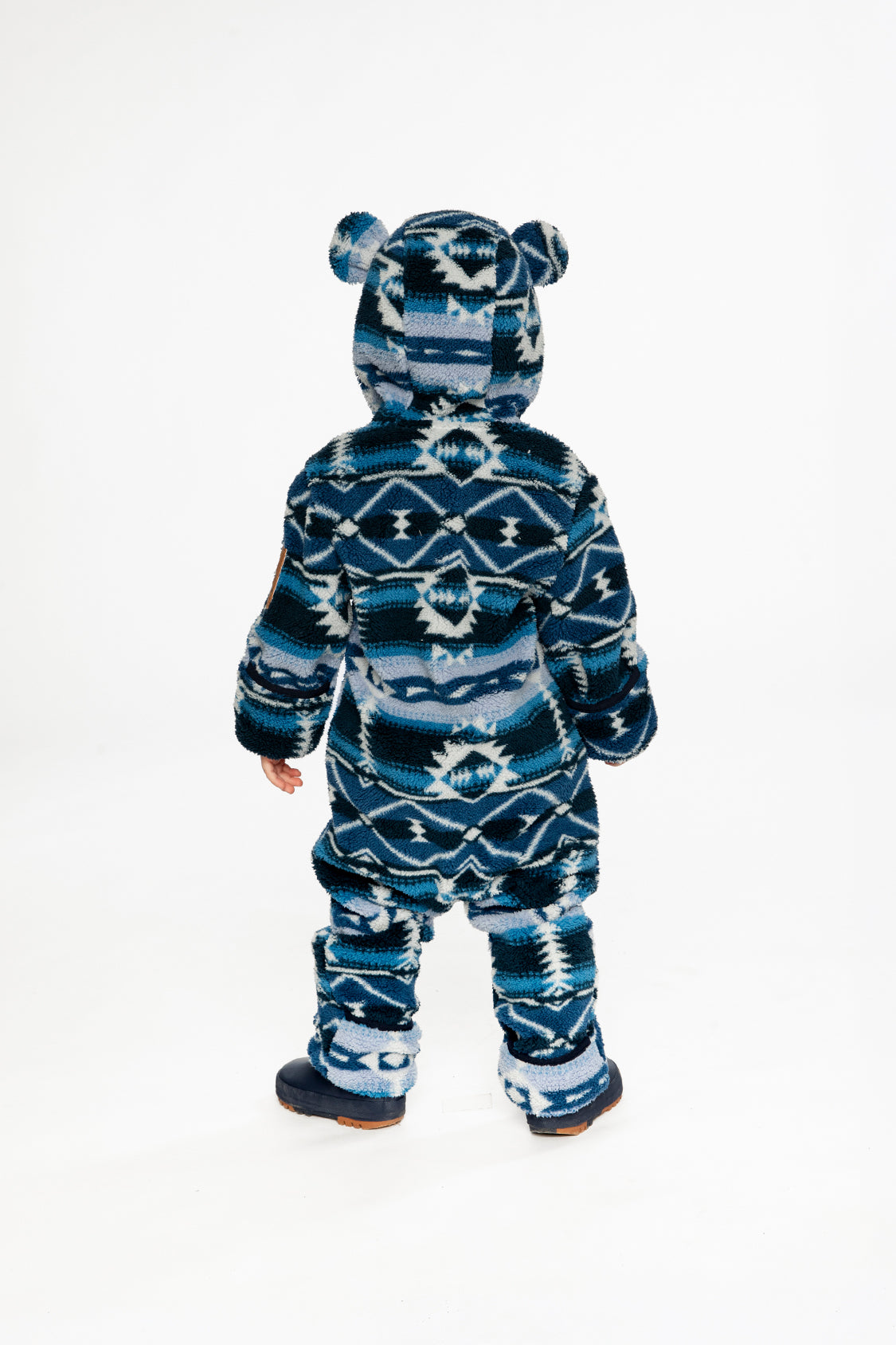 Baby Mid-Season Plush One-Piece Outerwear Aztec Blue - Image 4