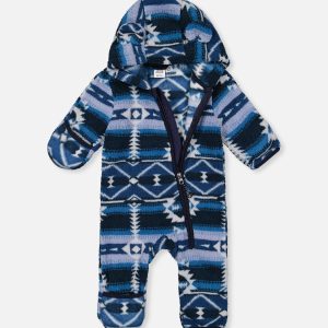 Baby Mid-Season Plush One-Piece Outerwear Aztec Blue - Image 5