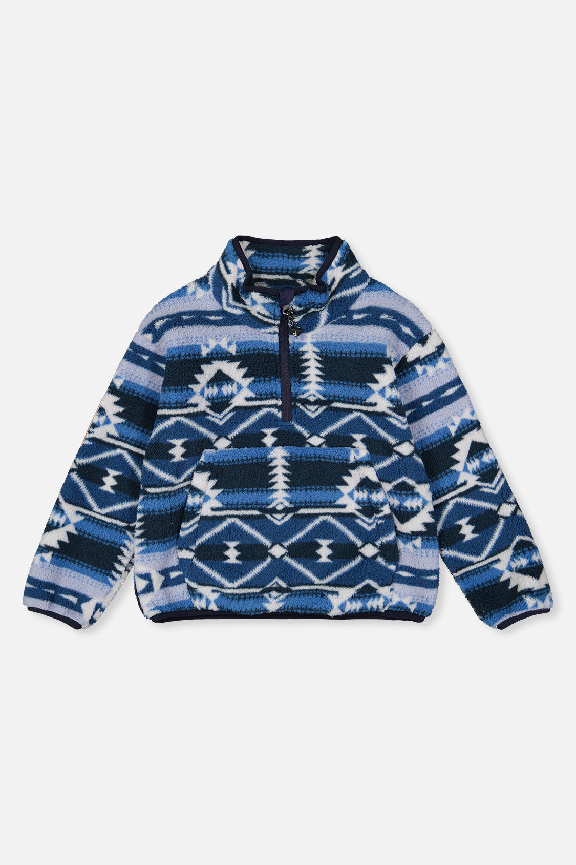 Mid-Season Plush Pullover Jacket Aztec Blue - Image 9