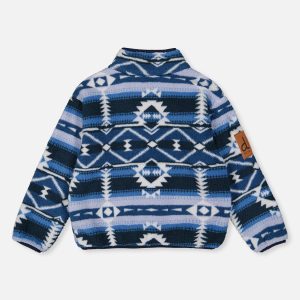 Mid-Season Plush Pullover Jacket Aztec Blue - Image 5