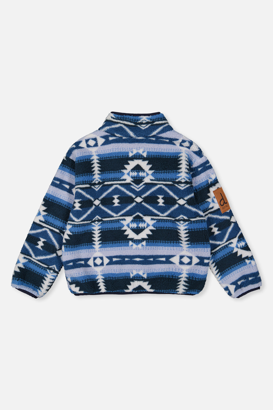 Mid-Season Plush Pullover Jacket Aztec Blue - Image 5