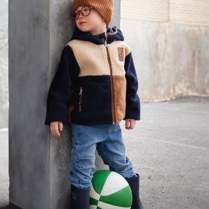 Alternative view of Baby Reversible Mid-Season Jacket Dark Blue, Beige And Brown
