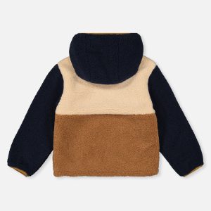 Baby Reversible Mid-Season Jacket Dark Blue, Beige And Brown - Image 4