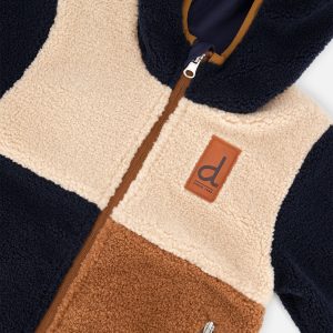 Baby Reversible Mid-Season Jacket Dark Blue, Beige And Brown - Image 5