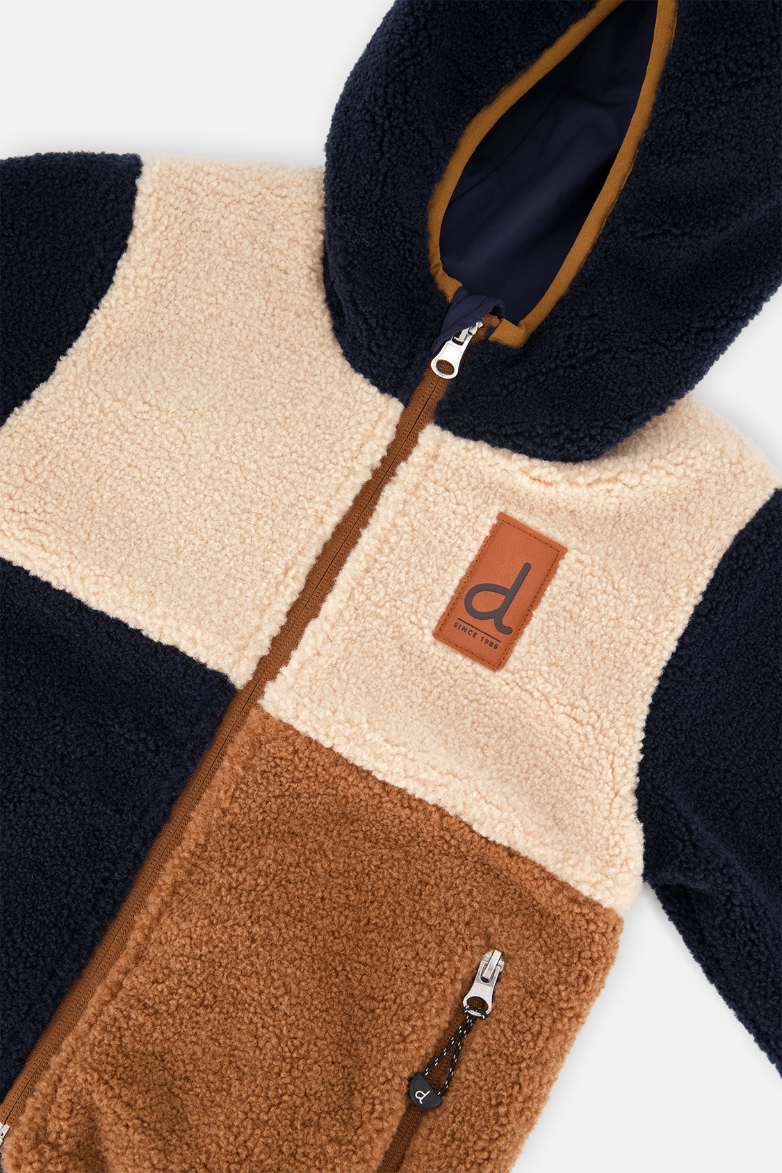 Baby Reversible Mid-Season Jacket Dark Blue, Beige And Brown - Image 5