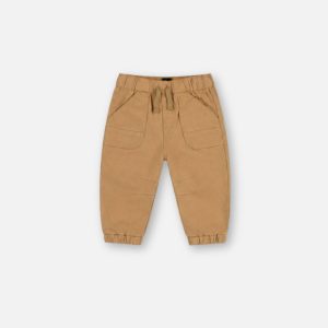 Baby Stretch Canvas Jogger Pants Beige