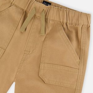 Baby Stretch Canvas Jogger Pants Beige - Image 3