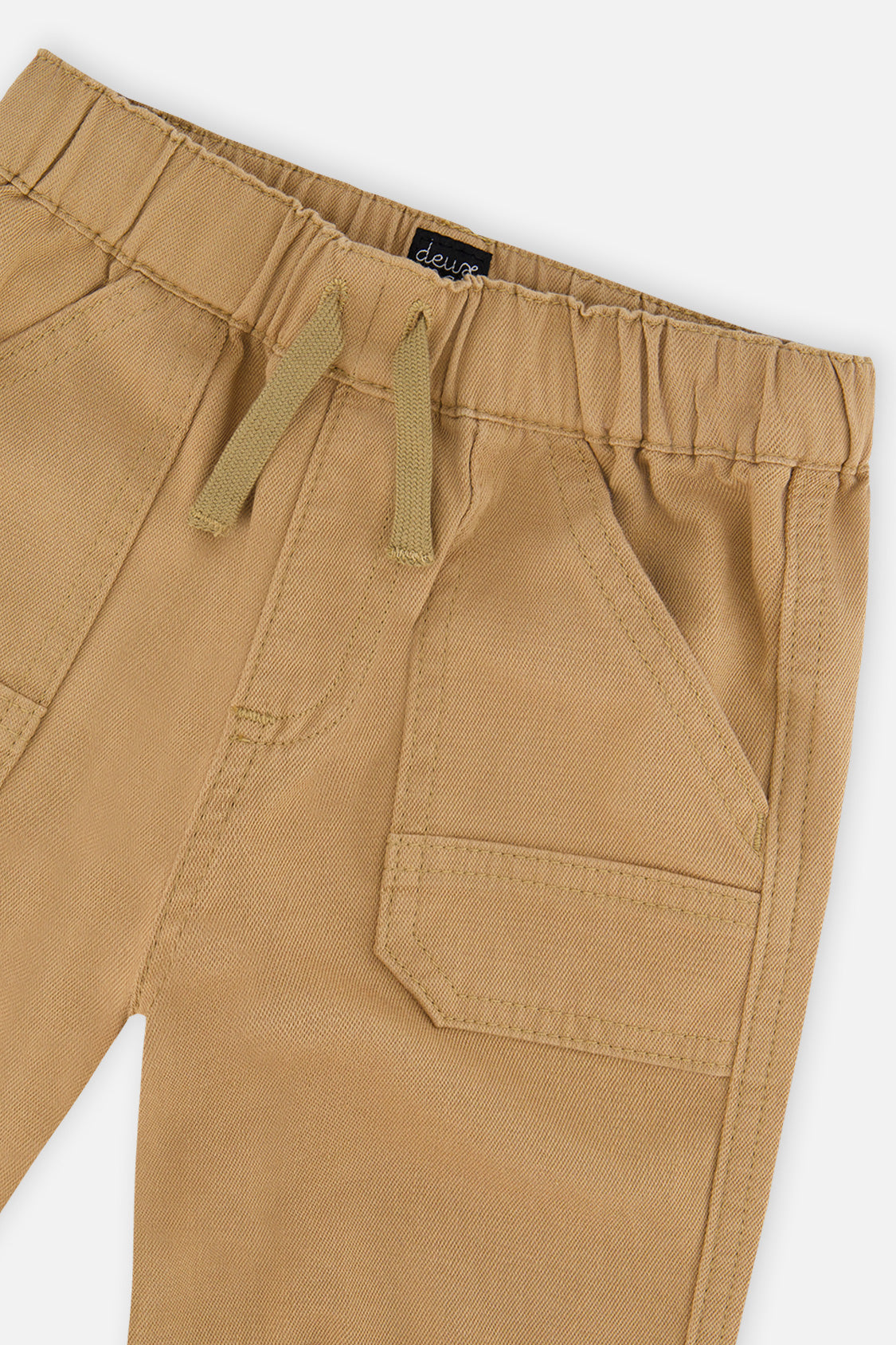 Baby Stretch Canvas Jogger Pants Beige - Image 3