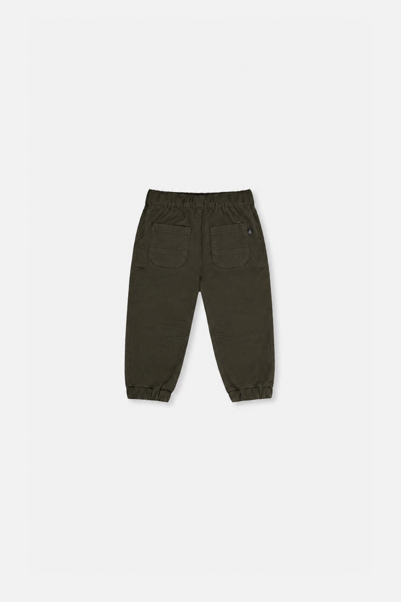 Baby Stretch Canvas Jogger Pants Very Dark Green - Image 2
