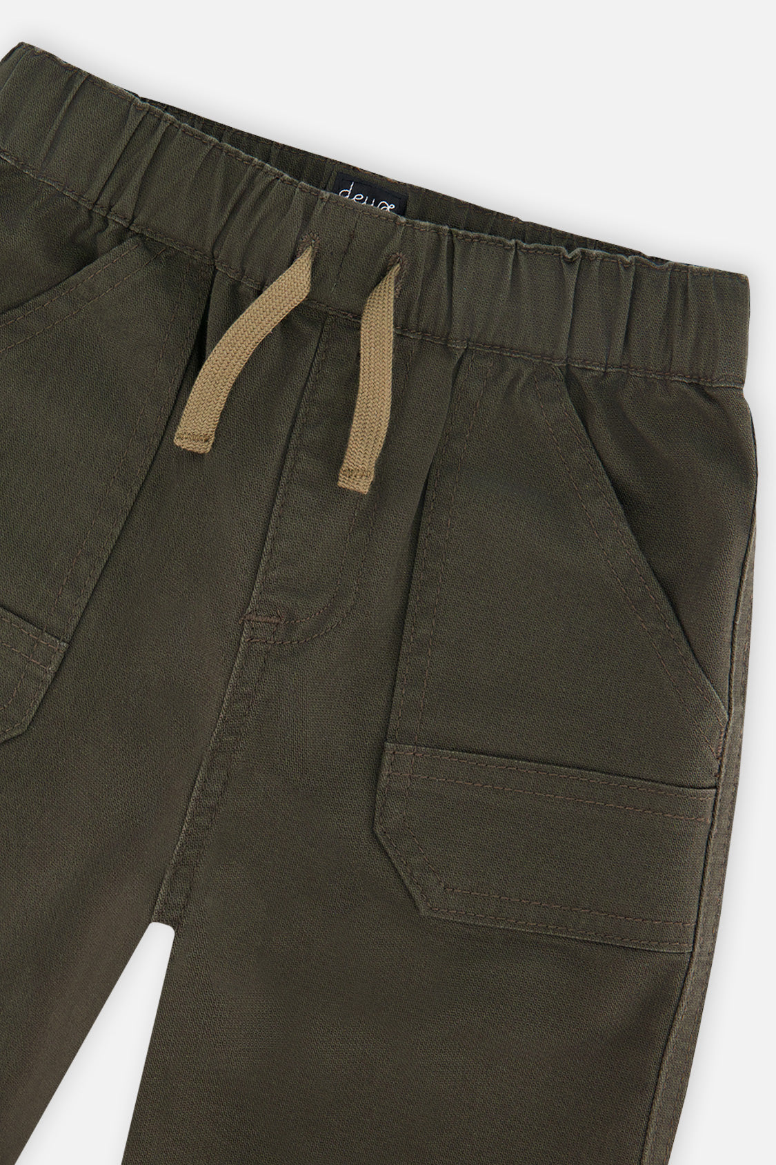 Baby Stretch Canvas Jogger Pants Very Dark Green - Image 3