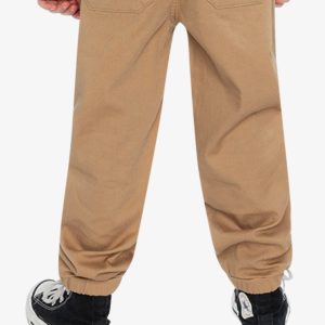 Stretch Canvas Jogger Pants Beige - Image 4