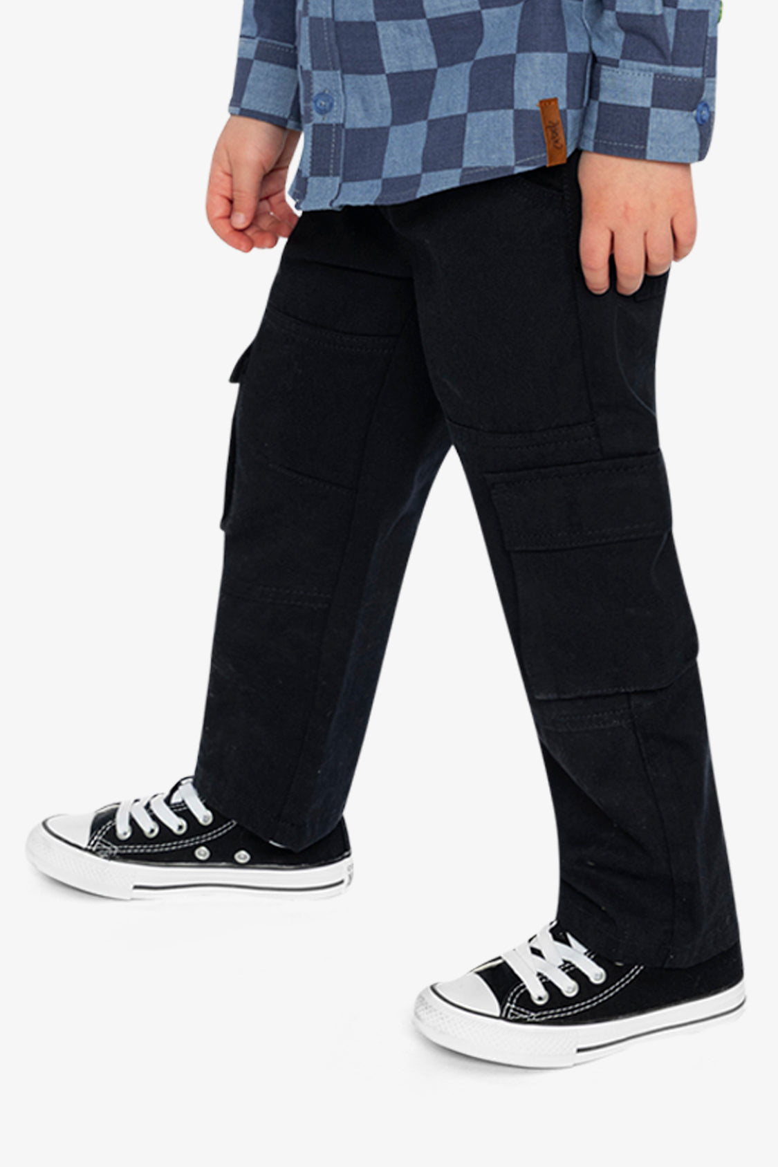 Twill Pants With Cargo Pockets Dark Blue - Image 3