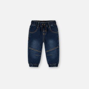 Baby French Terry Denim Jogger Pants Navy Blue