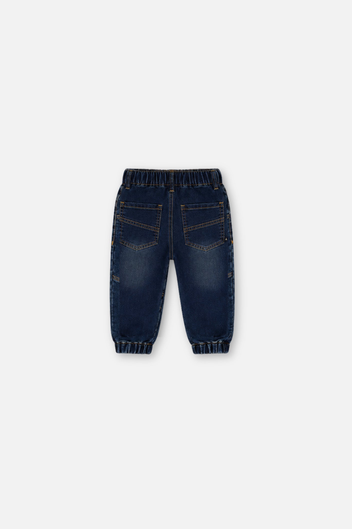 Baby French Terry Denim Jogger Pants Navy Blue - Image 2