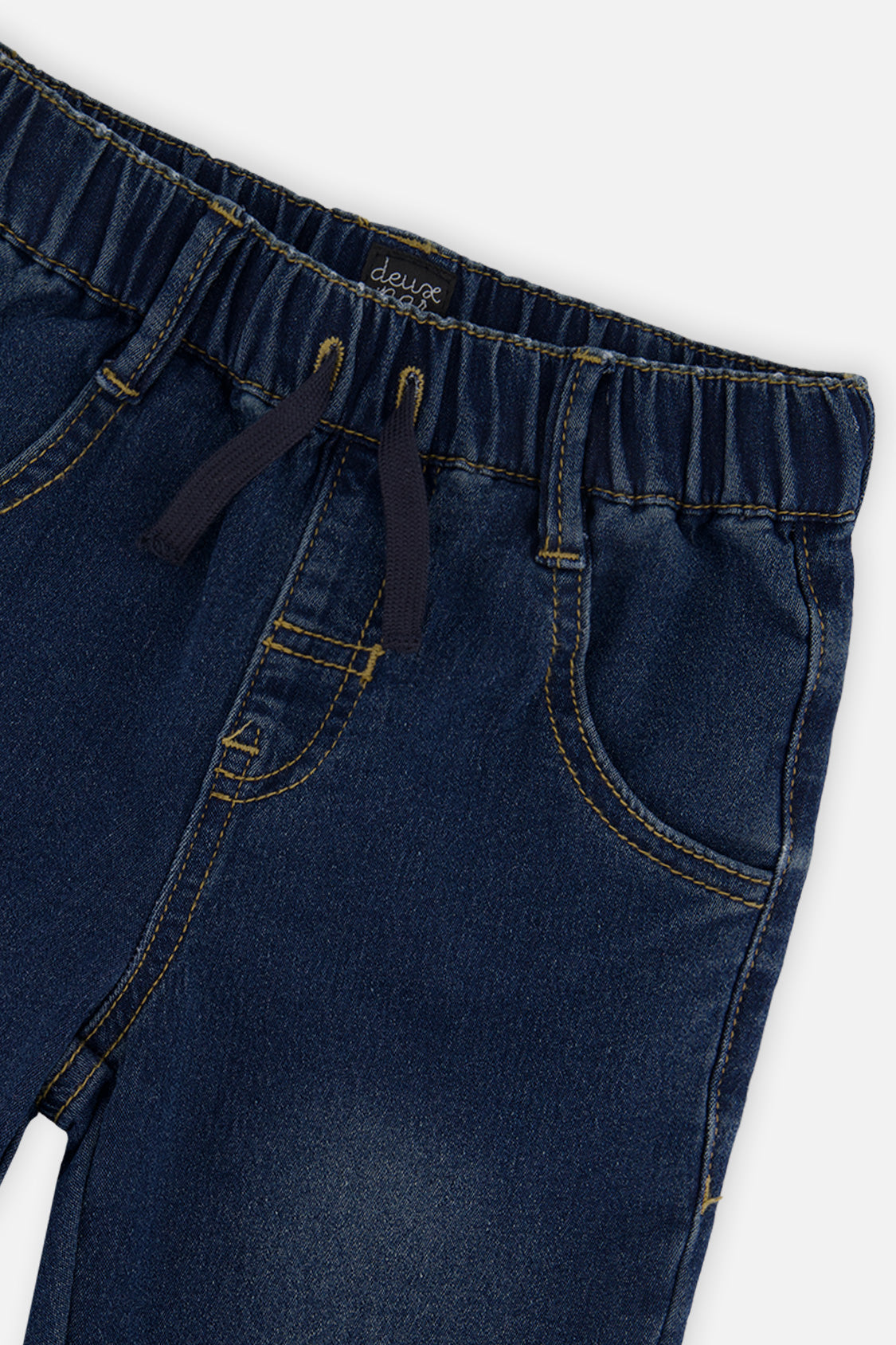 Baby French Terry Denim Jogger Pants Navy Blue - Image 3