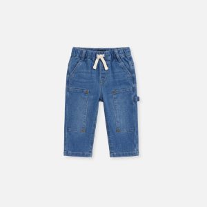 Baby French Terry Denim Pants Light Blue