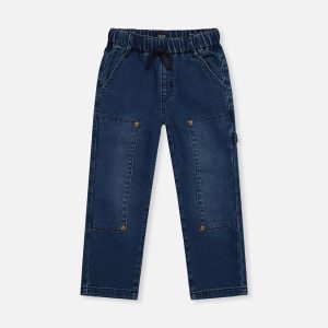 French Terry Denim Pants Navy Blue