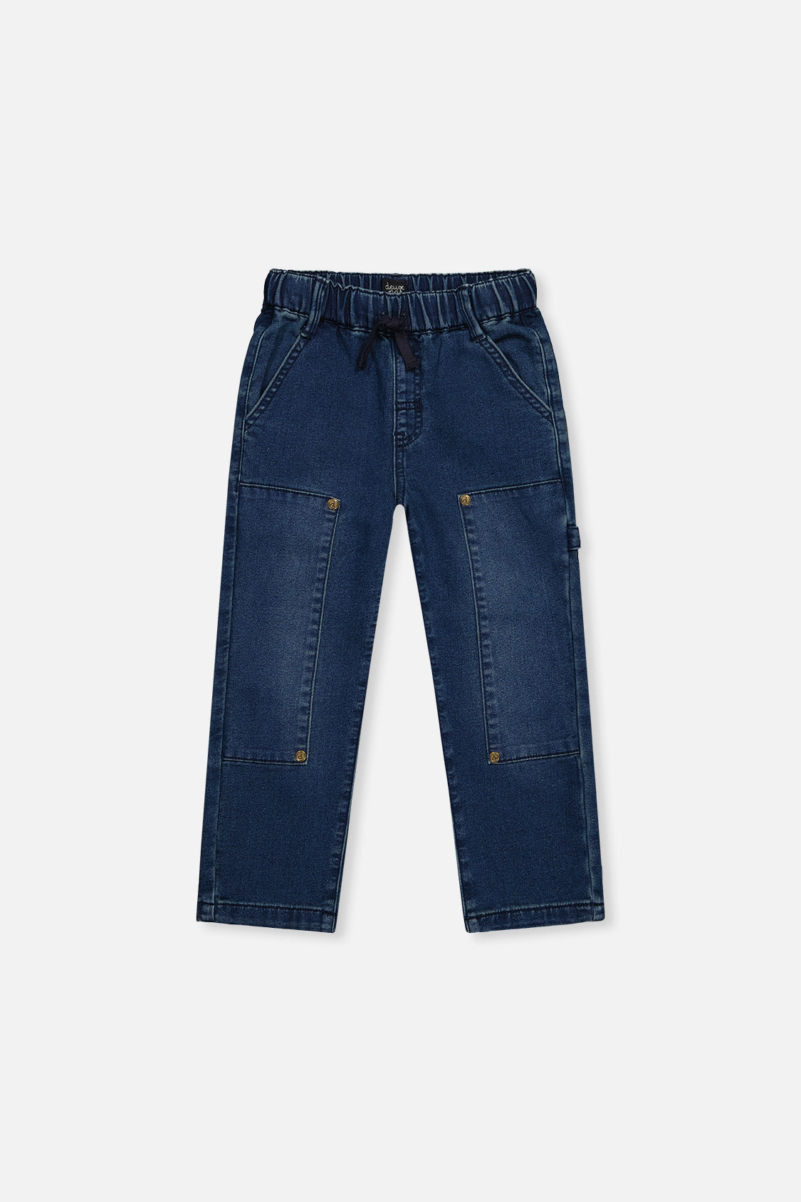 French Terry Denim Pants Navy Blue - Image 6