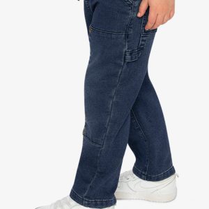 French Terry Denim Pants Navy Blue - Image 3