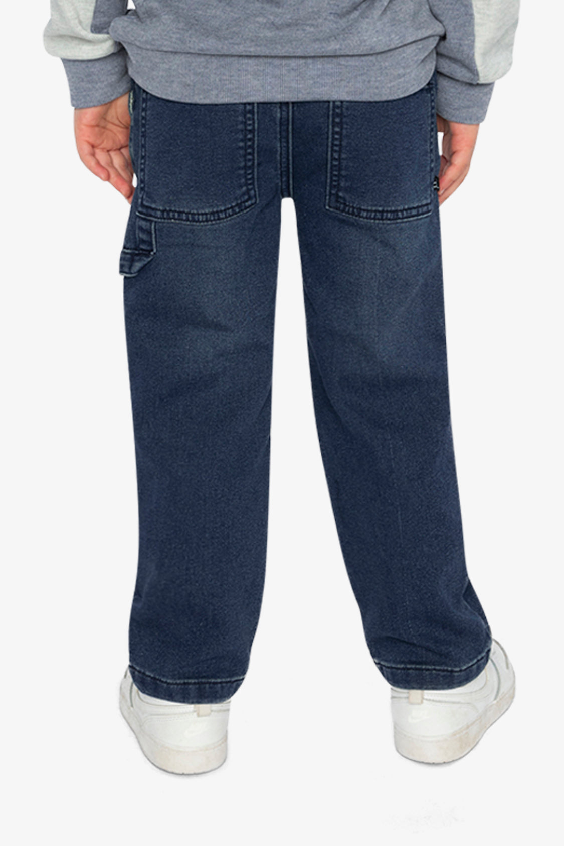 French Terry Denim Pants Navy Blue - Image 4