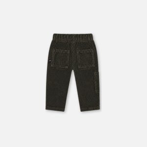 Baby Stretch Corduroy Pants With Cargo Pocket Dark Grey - Image 2