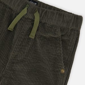 Baby Stretch Corduroy Pants With Cargo Pocket Dark Grey - Image 3