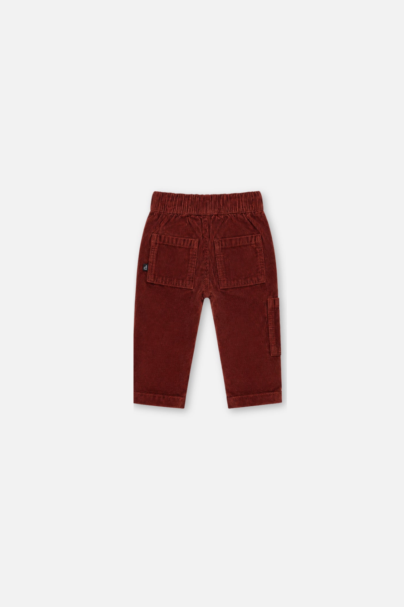 Baby Stretch Corduroy Pants With Cargo Pocket Reddish-Brown - Image 2