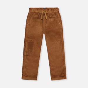 Stretch Corduroy Pants With Cargo Pocket Brown Sugar