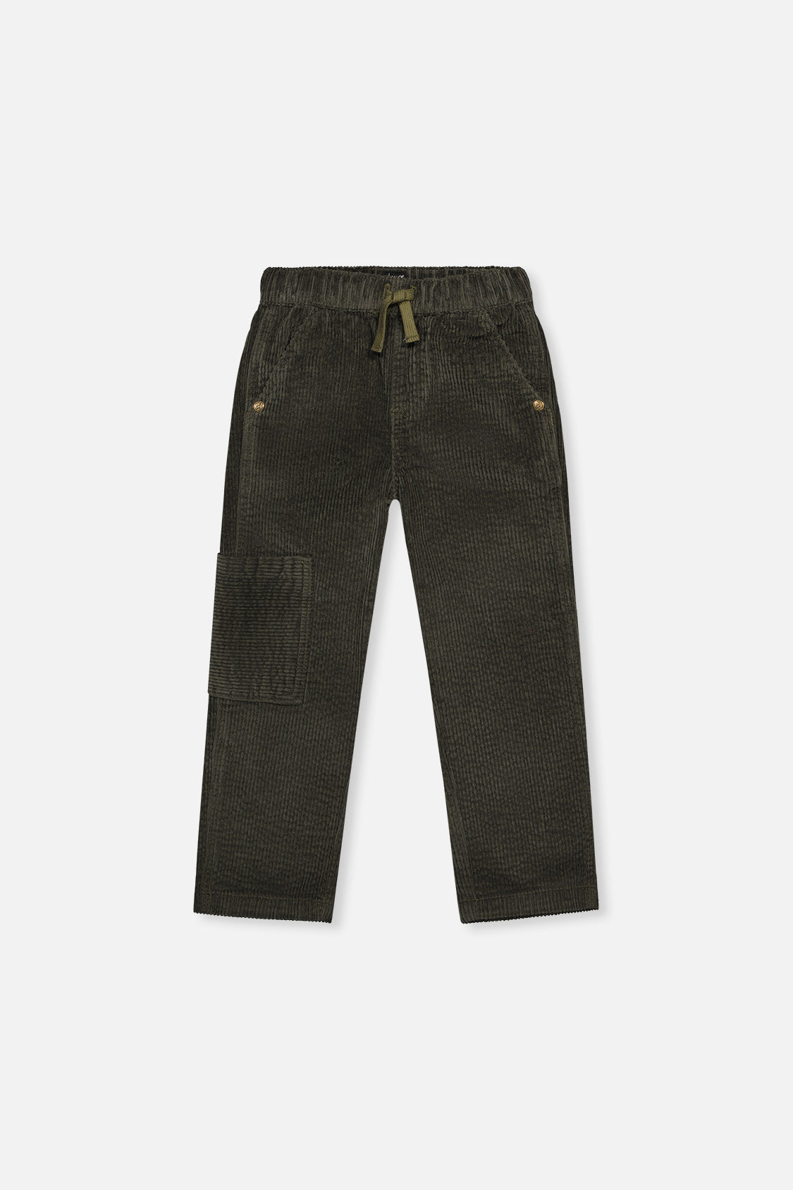 Stretch Corduroy Pants With Cargo Pocket Dark Grey - Image 11