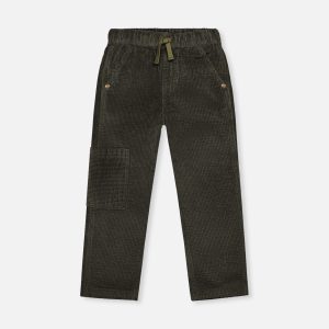 Stretch Corduroy Pants With Cargo Pocket Dark Grey - Image 12