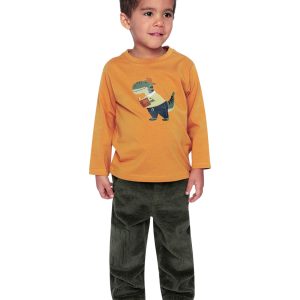 Stretch Corduroy Pants With Cargo Pocket Dark Grey - Image 4