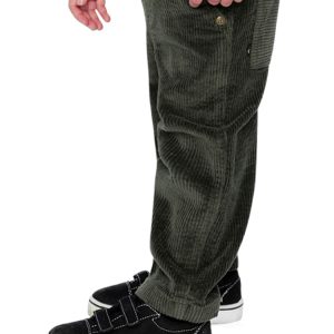 Stretch Corduroy Pants With Cargo Pocket Dark Grey - Image 2