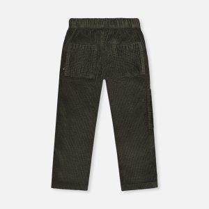 Stretch Corduroy Pants With Cargo Pocket Dark Grey - Image 5