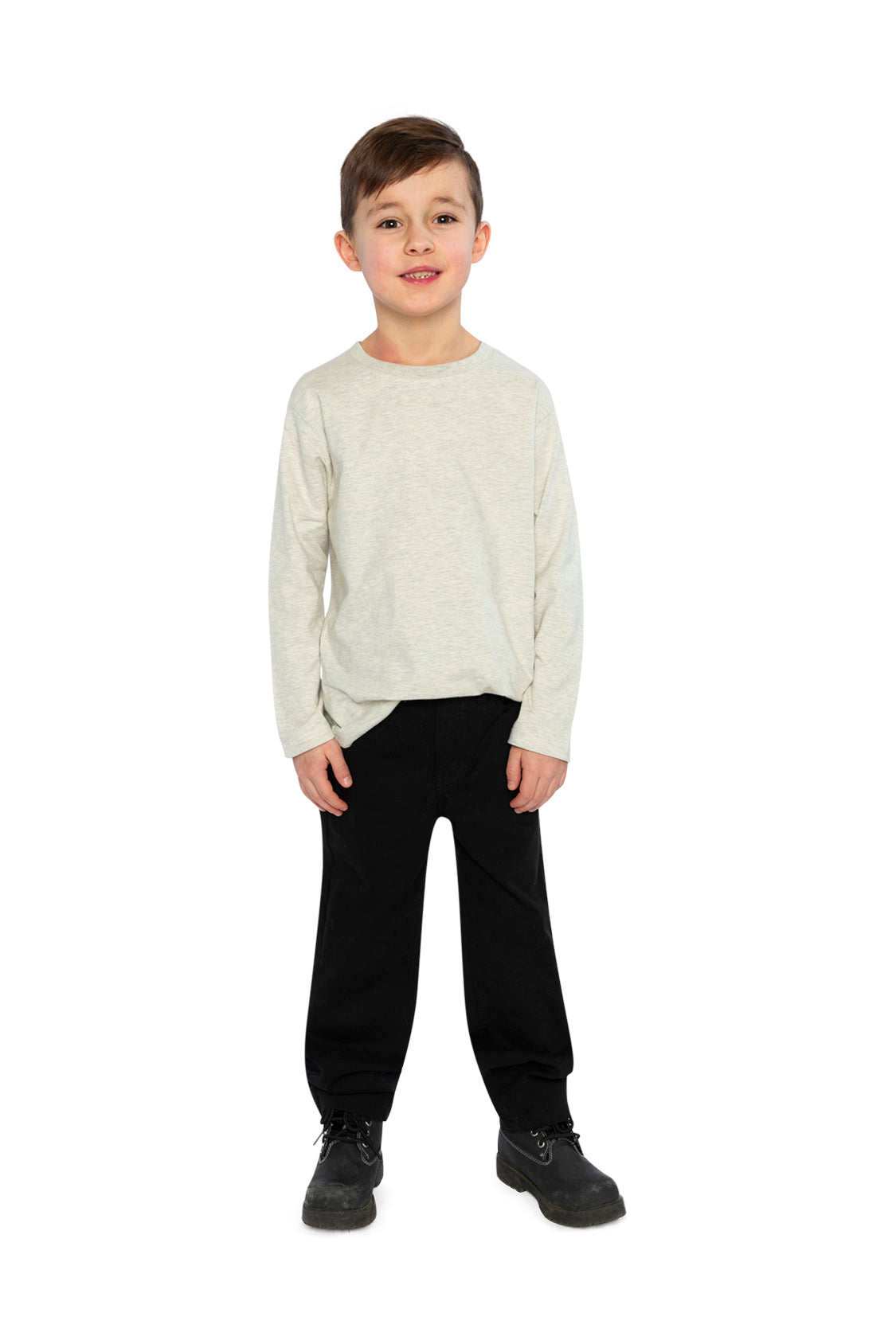 Organic Cotton Long Sleeve T-Shirt Heather Grey - Image 5