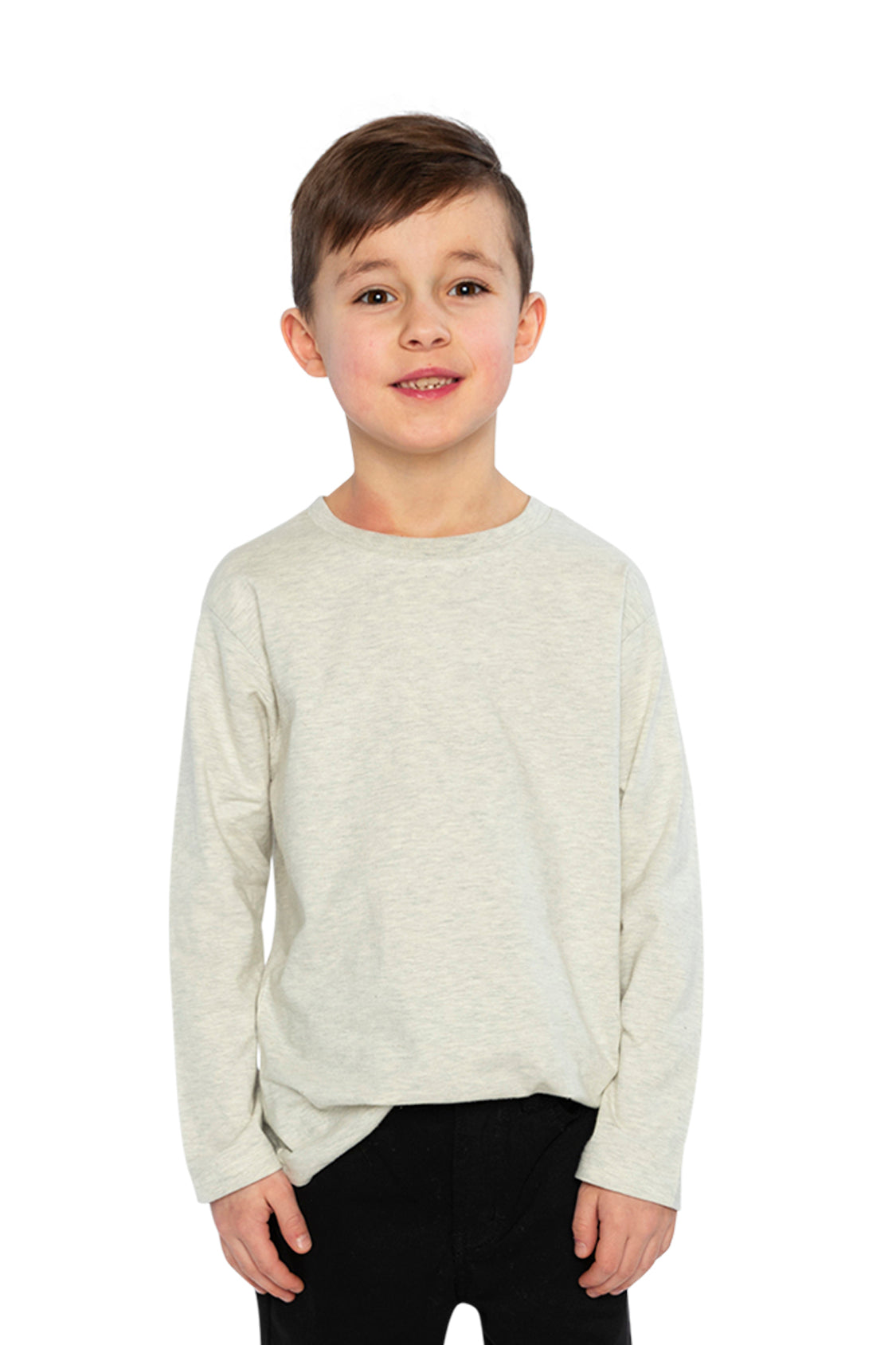 Organic Cotton Long Sleeve T-Shirt Heather Grey - Image 2