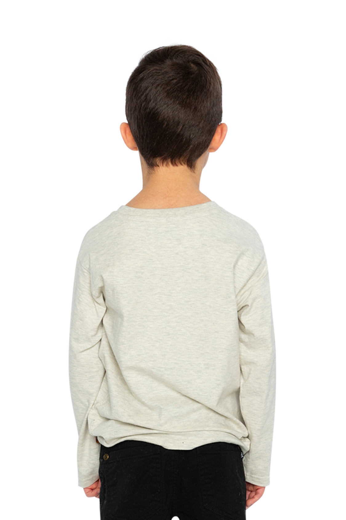 Organic Cotton Long Sleeve T-Shirt Heather Grey - Image 4