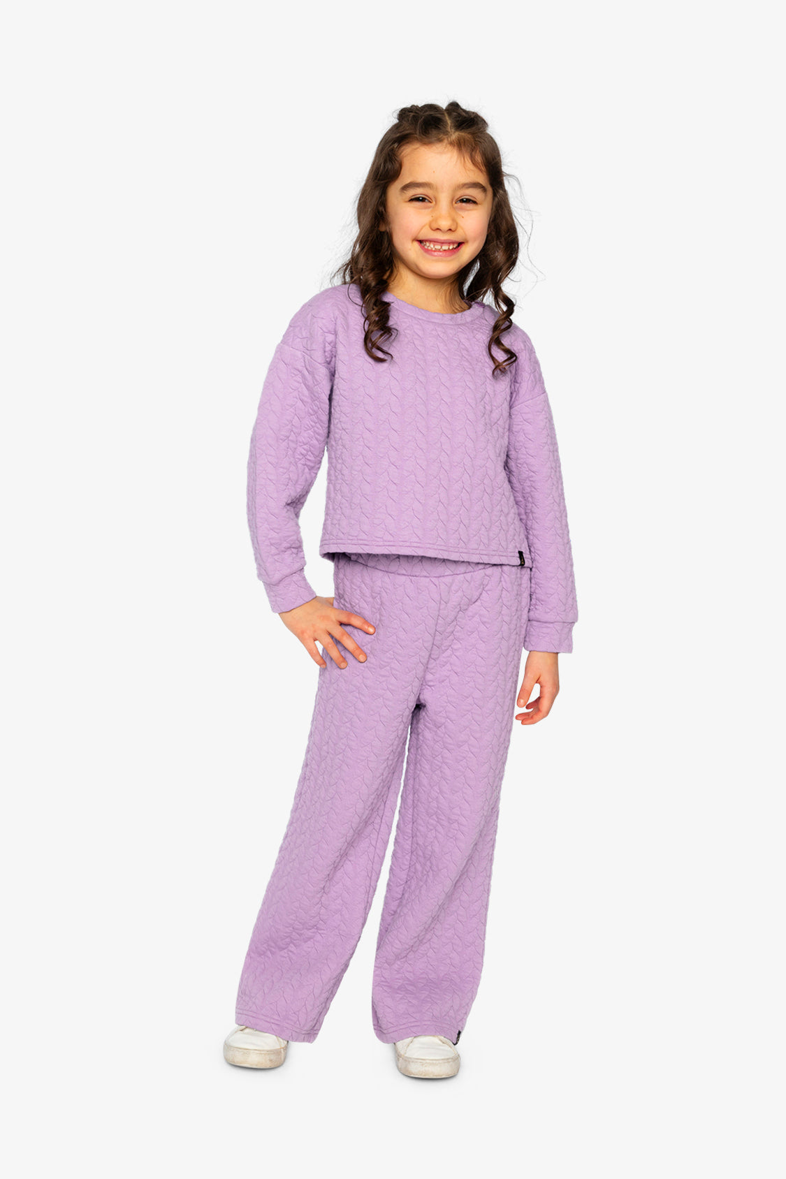 Wide Leg Jacquard Pants Purple - Image 5