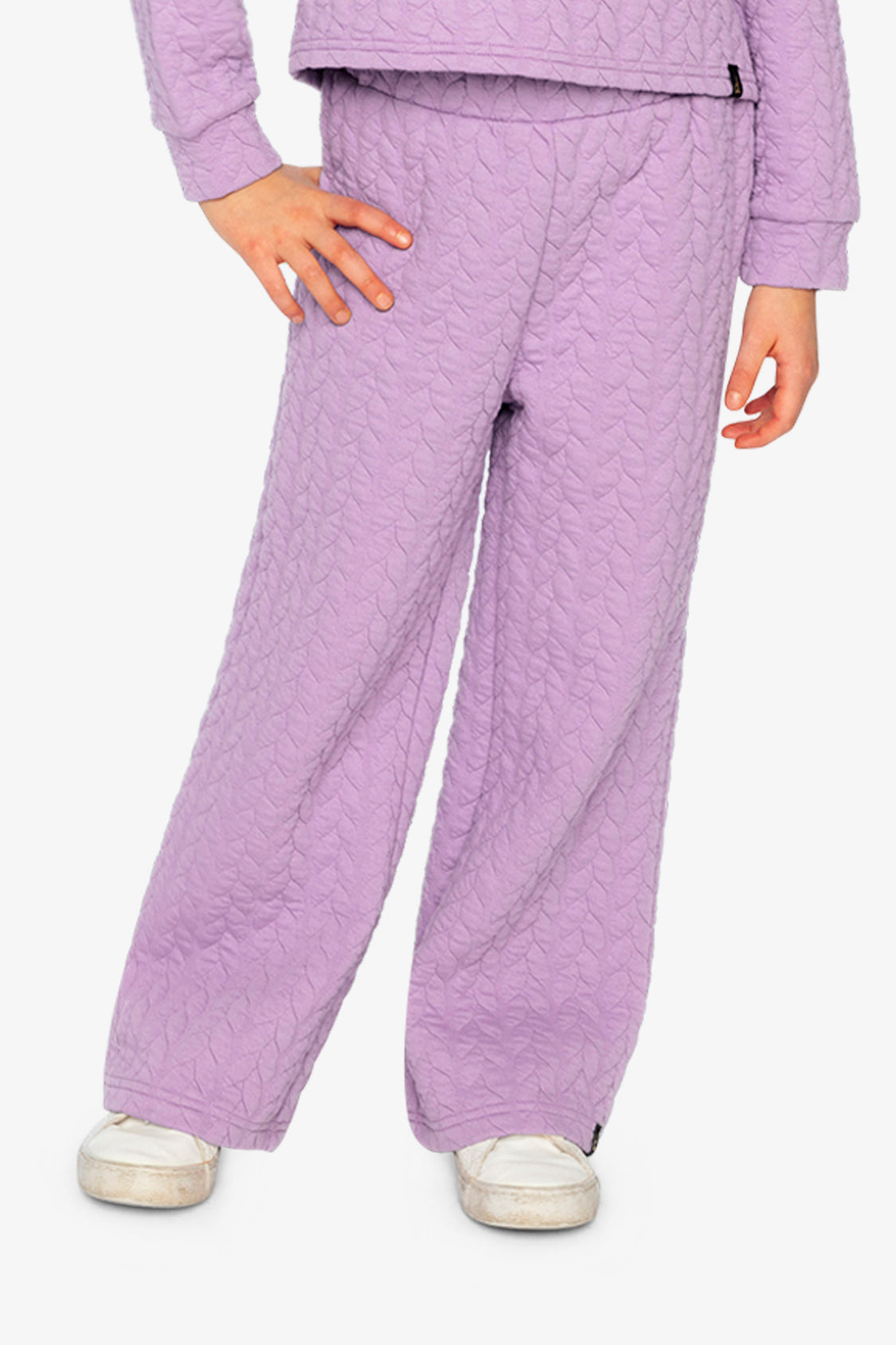 Wide Leg Jacquard Pants Purple - Image 2