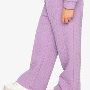 Wide Leg Jacquard Pants Purple - Image 3