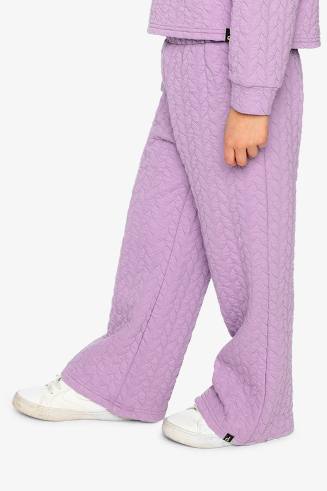Wide Leg Jacquard Pants Purple - Image 3
