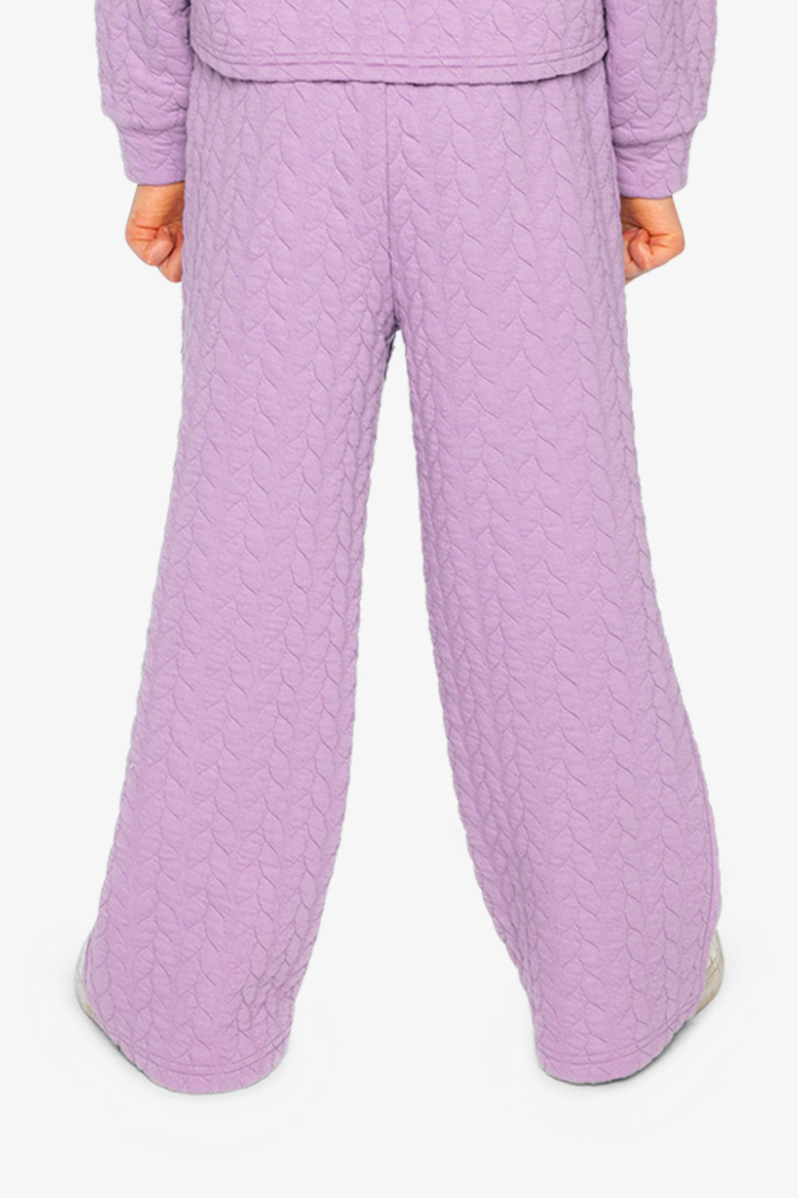 Wide Leg Jacquard Pants Purple - Image 4