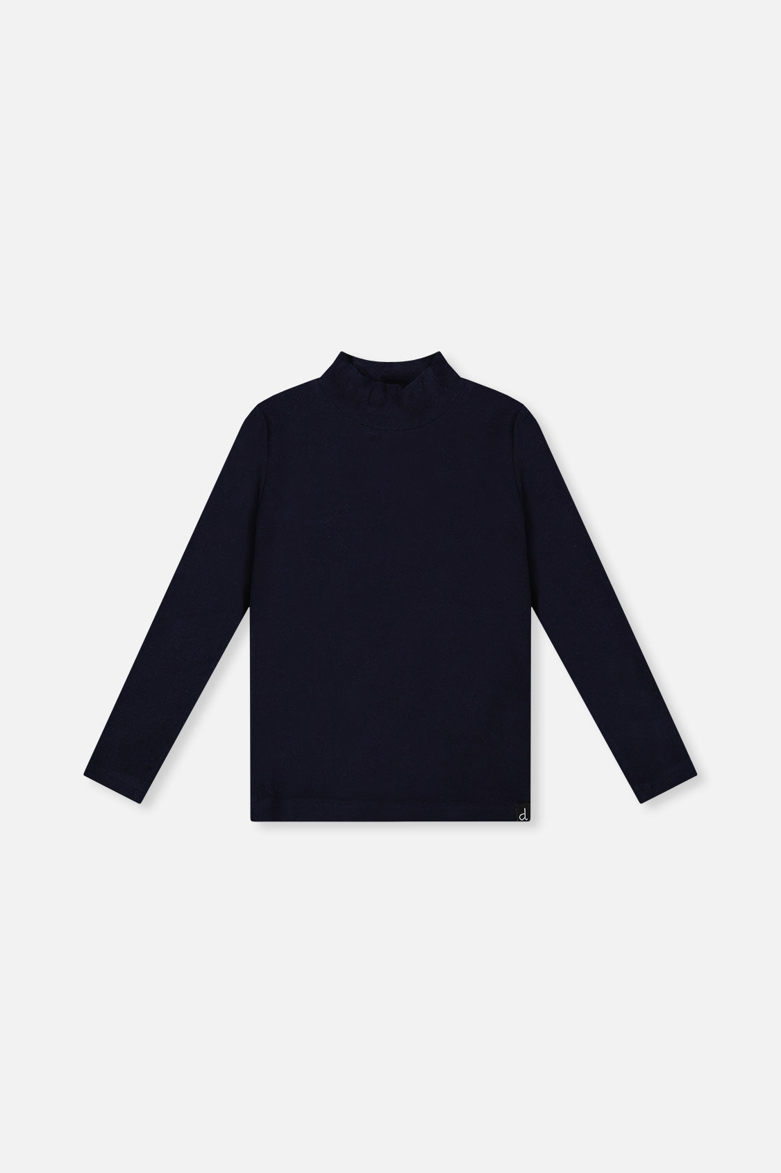 Brushed Rib Mock Neck Top Dark Blue - Image 6