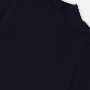 Brushed Rib Mock Neck Top Dark Blue - Image 3