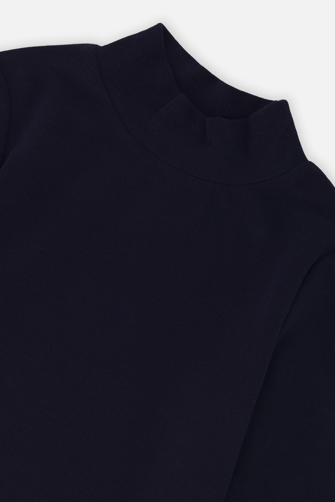 Brushed Rib Mock Neck Top Dark Blue - Image 3