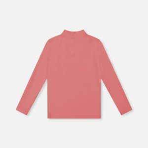 Alternative view of Brushed Rib Mock Neck Top Pink
