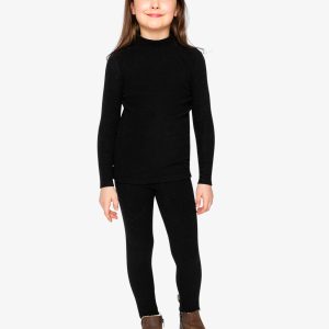 Brushed Rib Mock Neck Top Black - Image 4