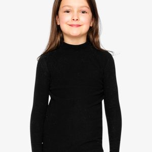 Alternative view of Brushed Rib Mock Neck Top Black