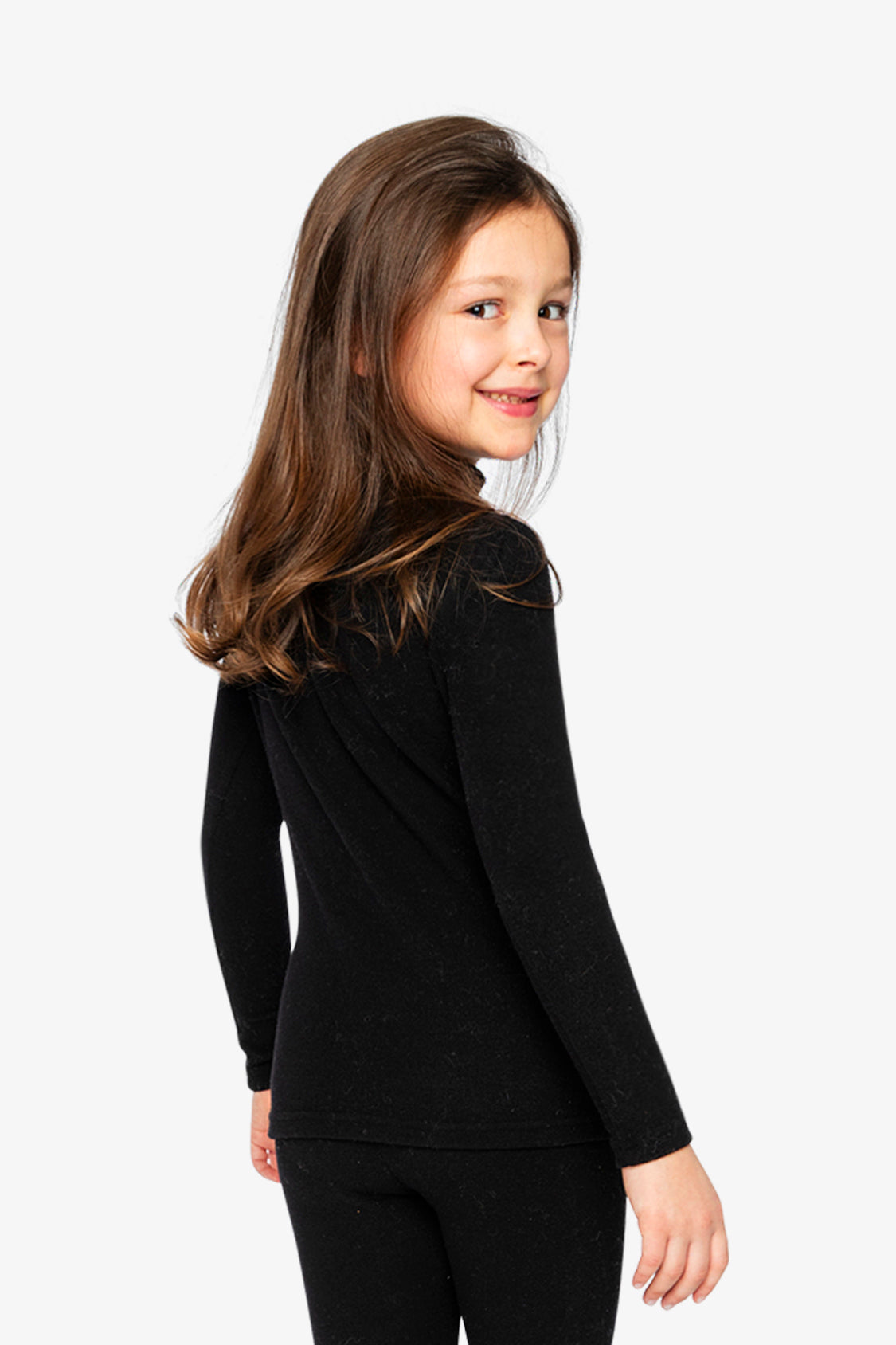 Brushed Rib Mock Neck Top Black - Image 3