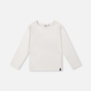 Brushed Rib Crew Neck Top Off-White