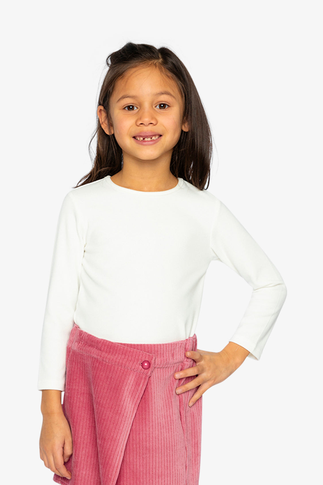 Brushed Rib Crew Neck Top Off-White - Image 2